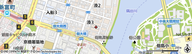 東京都中央区湊3丁目13周辺の地図