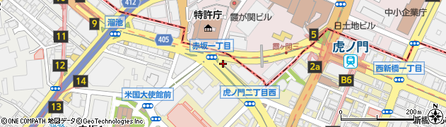 東京都港区虎ノ門2丁目1周辺の地図