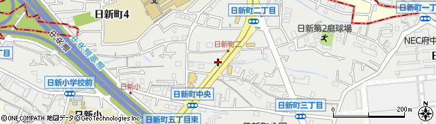 東京都府中市日新町周辺の地図