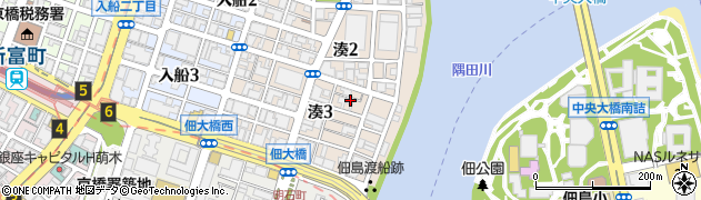 東京都中央区湊3丁目14周辺の地図