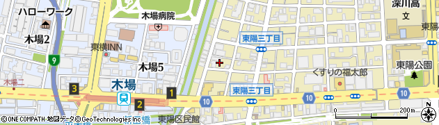 東京都江東区東陽3丁目12周辺の地図