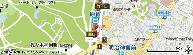 東京都渋谷区神宮前1丁目18周辺の地図