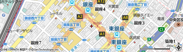 東京都中央区銀座周辺の地図