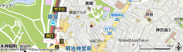 東京都渋谷区神宮前1丁目周辺の地図