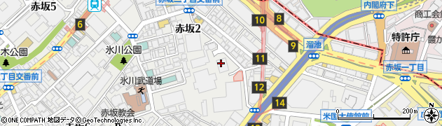 チュリス赤坂周辺の地図