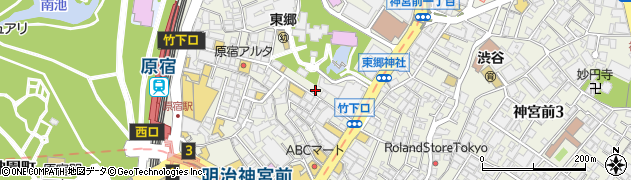 東京都渋谷区神宮前1丁目6周辺の地図