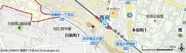 東京都府中市西府町1丁目9周辺の地図