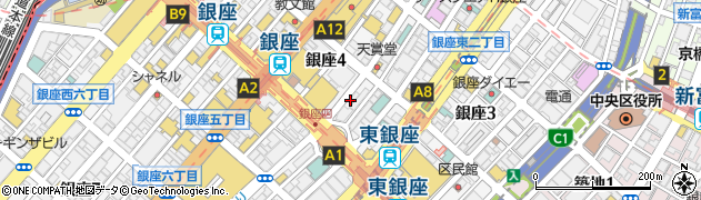 東京都中央区銀座4丁目周辺の地図