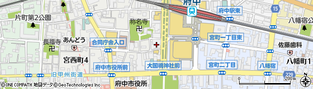 東京都府中市宮西町1丁目6周辺の地図