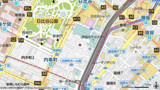 〒100-0011 東京都千代田区内幸町の地図