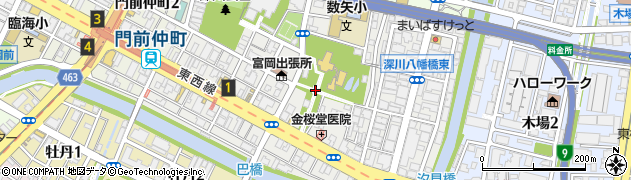 東京都江東区富岡周辺の地図