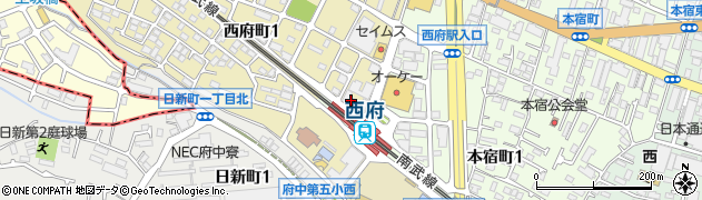 東京都府中市西府町1丁目53-6周辺の地図