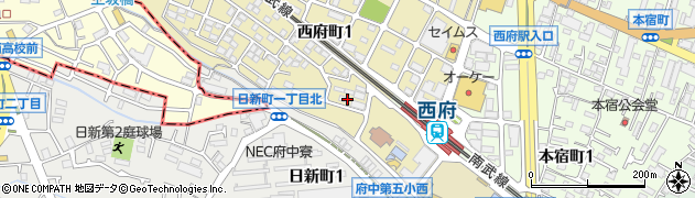 東京都府中市西府町1丁目57周辺の地図