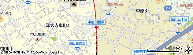 中仙川西原周辺の地図