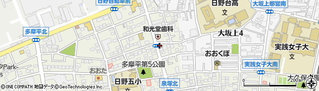 日野多摩平六郵便局周辺の地図