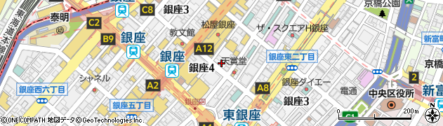 銀座足壺健香庵本店周辺の地図