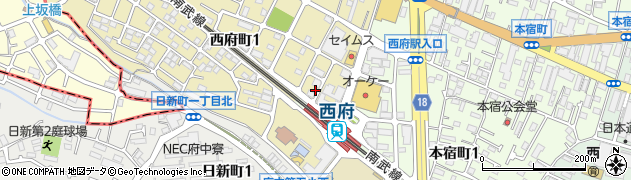 東京都府中市西府町1丁目8-1周辺の地図