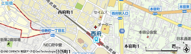 東京都府中市西府町1丁目53周辺の地図
