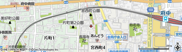 東京都府中市宮西町3丁目周辺の地図