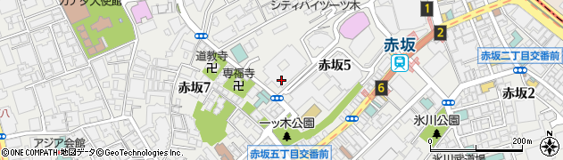 ファミリーマート赤坂パークビル店周辺の地図