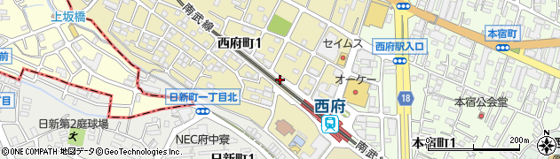 東京都府中市西府町1丁目101周辺の地図