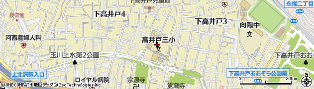 東京都杉並区下高井戸周辺の地図