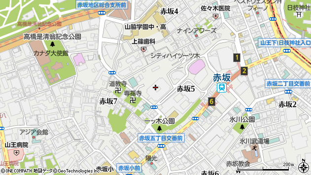 〒107-6105 東京都港区赤坂 赤坂パークビル（５階）の地図