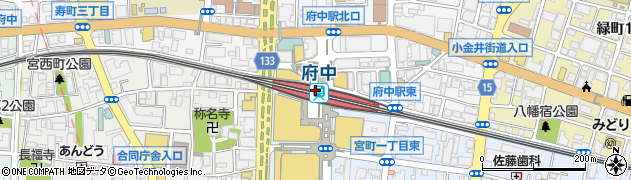 府中駅周辺の地図