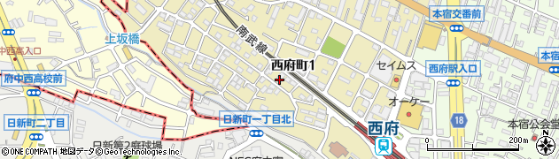 東京都府中市西府町1丁目17-6周辺の地図