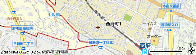 東京都府中市西府町1丁目28-3周辺の地図