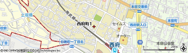 東京都府中市西府町1丁目50周辺の地図