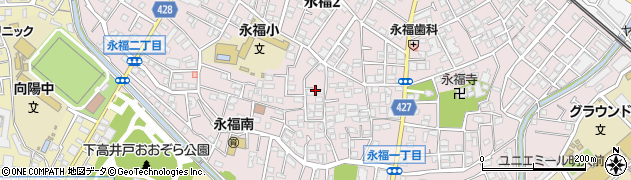 東京都杉並区永福2丁目18周辺の地図