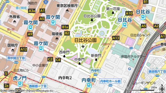〒100-0012 東京都千代田区日比谷公園の地図