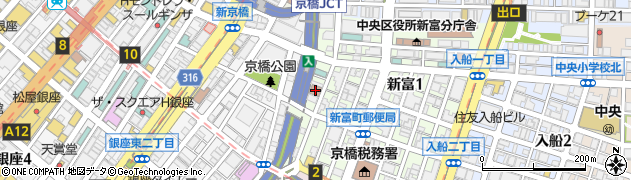 東京都中央区新富1丁目4-6周辺の地図
