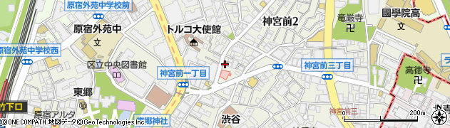 渋谷神宮前郵便局周辺の地図
