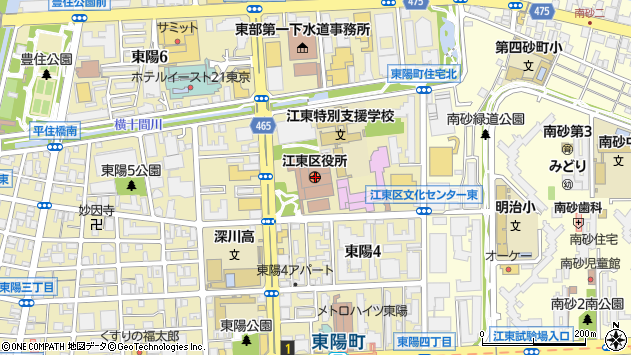 〒135-0000 東京都江東区（以下に掲載がない場合）の地図