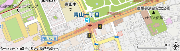 青山一丁目駅周辺の地図