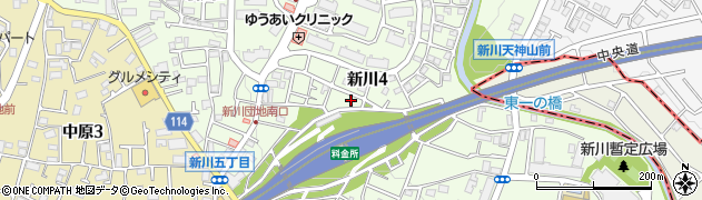 東京都三鷹市新川4丁目13周辺の地図