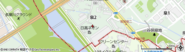 東京都国立市泉2丁目周辺の地図