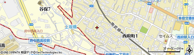 東京都府中市西府町1丁目39-2周辺の地図