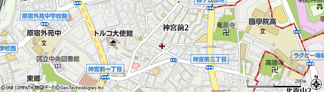 東京都渋谷区神宮前2丁目16-11周辺の地図