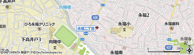 東京都杉並区永福2丁目14周辺の地図