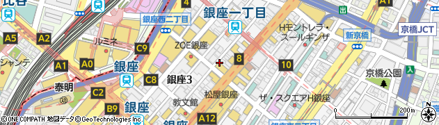 Ａ出張エリア・中央区・銀座駅前・銀座・新富　受付周辺の地図