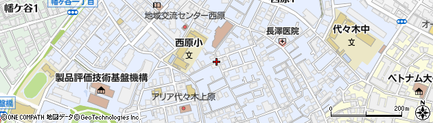 東京都渋谷区西原周辺の地図