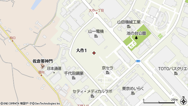 〒285-0802 千葉県佐倉市大作の地図