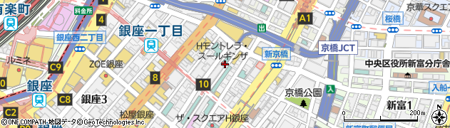 銀座 天春 GINZA TENHARU 銀座本店周辺の地図