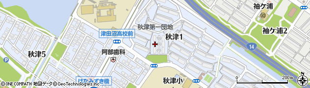 秋津第一団地１－２－４周辺の地図