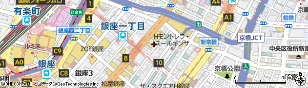 東京都中央区銀座1丁目8-8周辺の地図