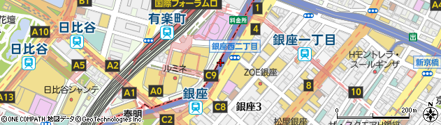 ガスト銀座インズ店周辺の地図