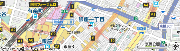 みずほ銀行銀座二丁目 ＡＴＭ周辺の地図